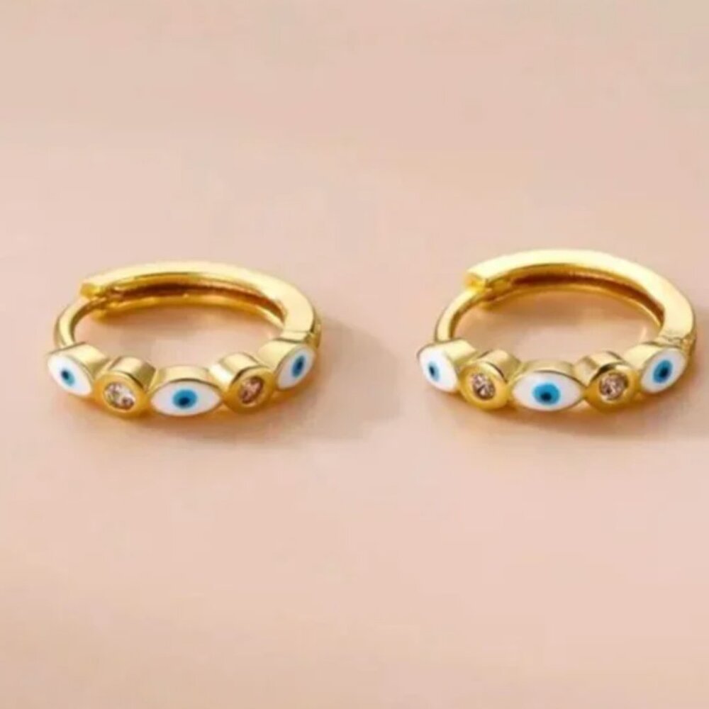⭐️❤️ FREE Evil Eye Hoop Boho Peasant Hipster Chic Classy Elegant Party Earrings